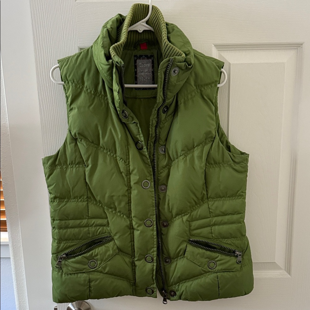 Esprit Olive Green Outerwear Puffer Vest